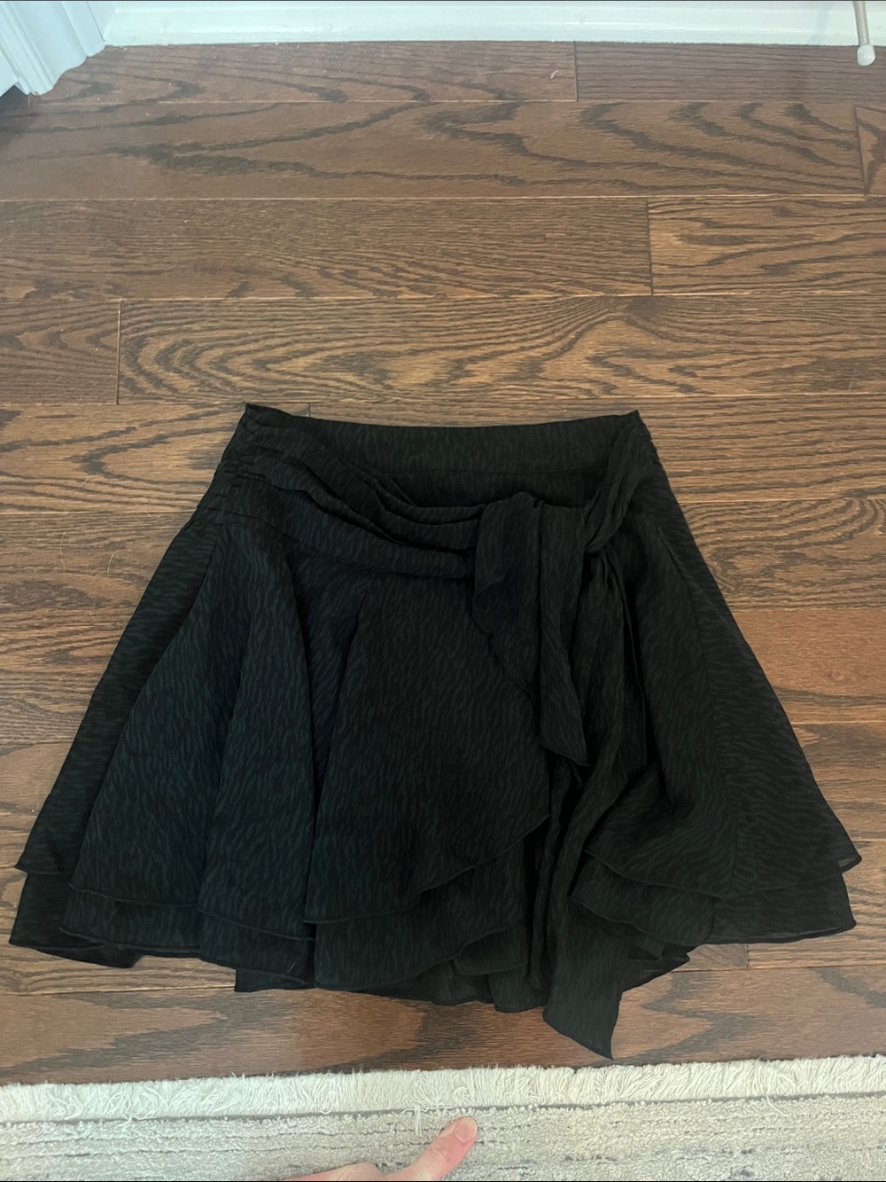 aerie Black Ruffle Wrap Skirt